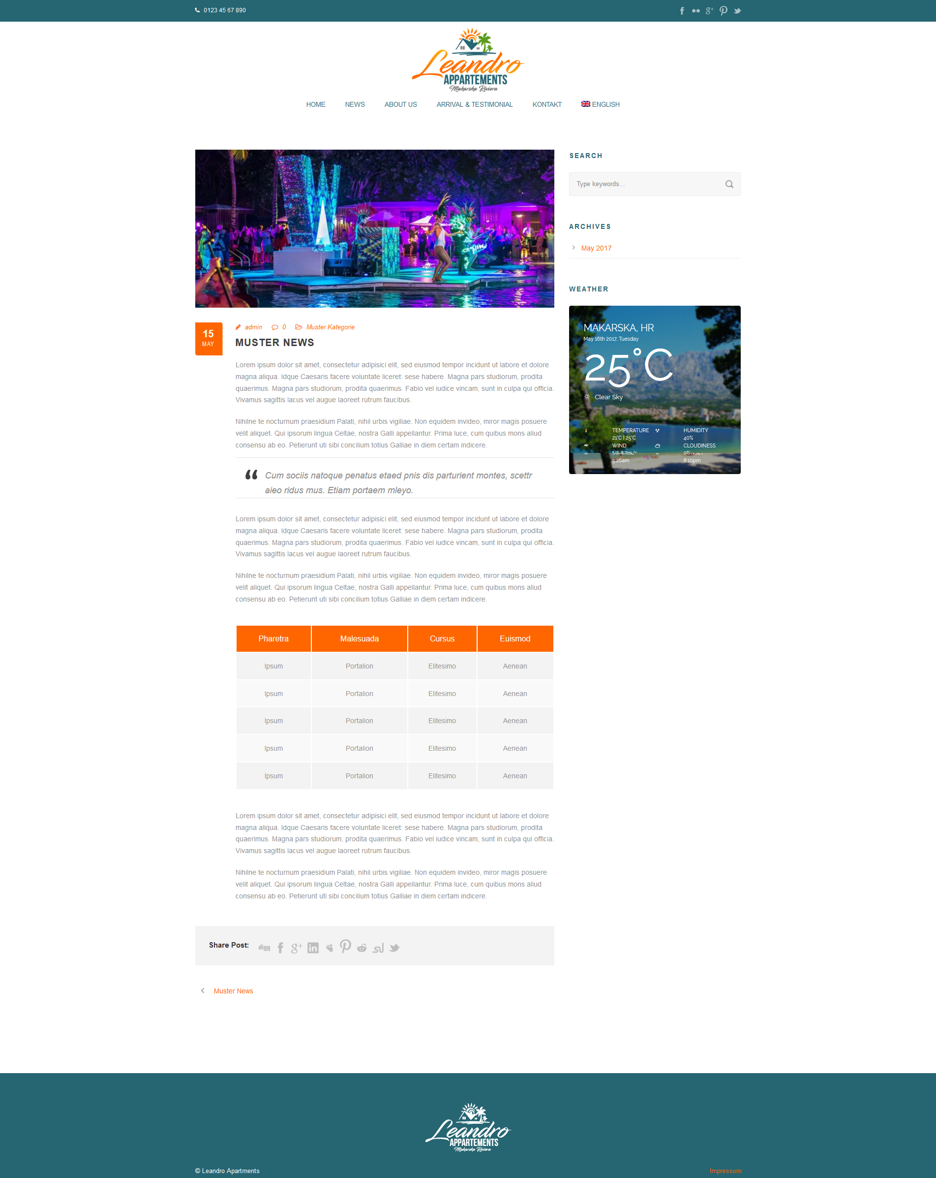 Webdesign für Vermietung von Ferienwohnungen » Webdesign