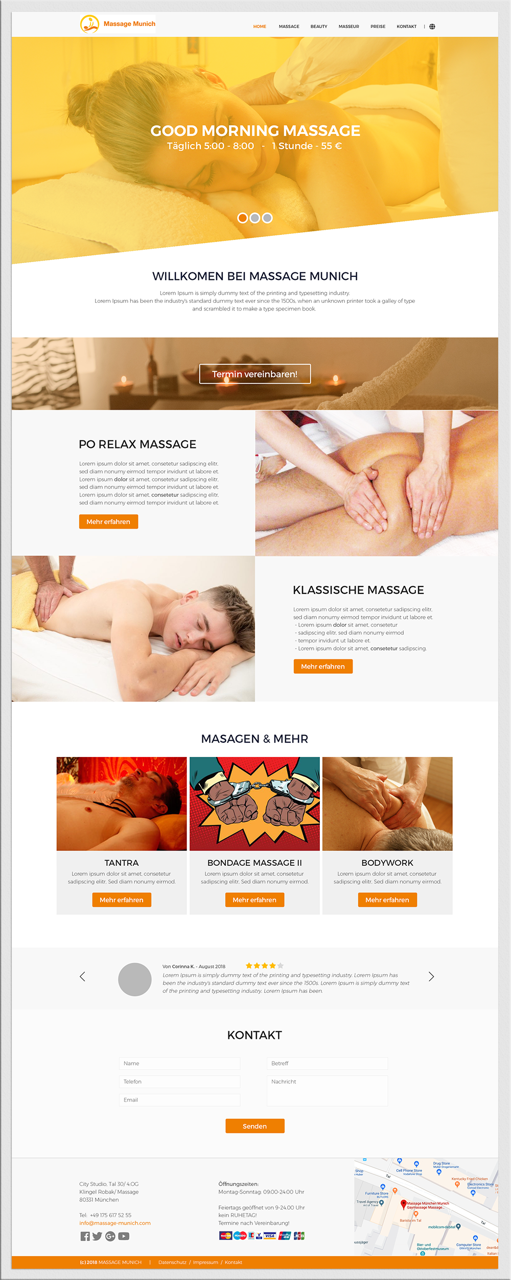 Relaunch Webdesign Massage Munich Webdesign Designonclick Com
