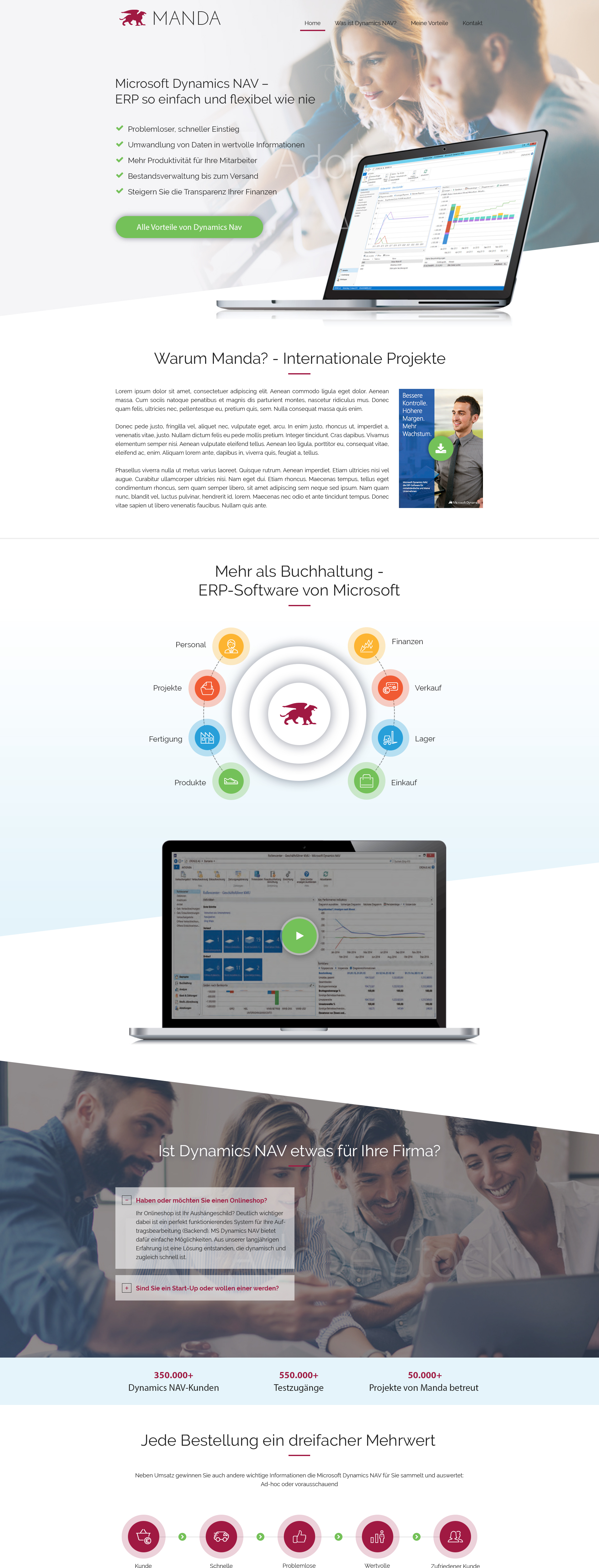 Webdesign für Vertrieb und Verkauf von Microsoft Produkten im Firmenbereich