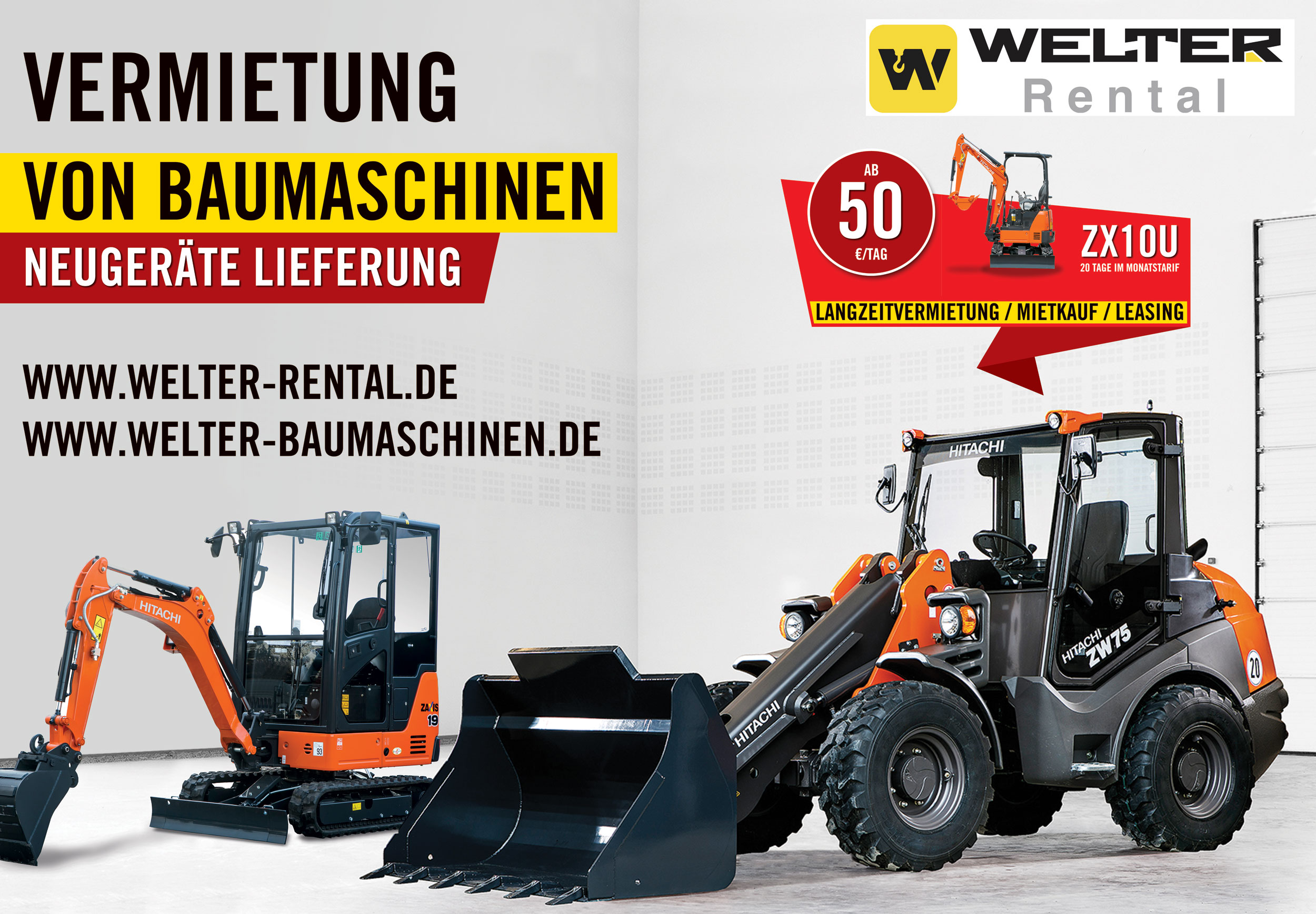 PlakatDesign für Baumaschinen Vermietung Werbung » PlakatDesign